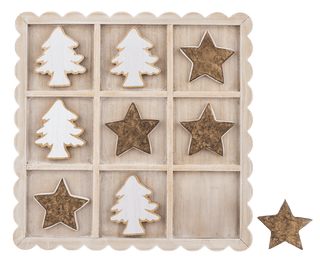 Star & Tree Tic - Tac - Toe Board with Scallop Edge - Boutique Bella BellaGame