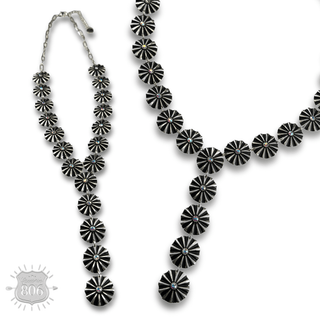 Starburst concho long Y necklace with iridescent rhinestones - Boutique Bella BellaNecklaces