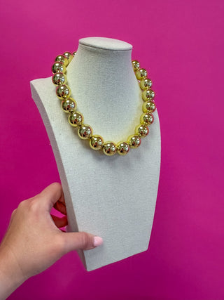 Statement Bead Necklace - Gold - Boutique Bella BellaNecklaces