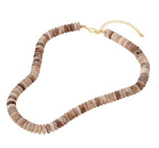 Statement Beaded Necklace - Light Grey - Boutique Bella BellaNecklaces