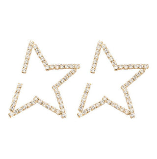 Statement Rhinestone Half Star Earrings - Boutique Bella BellaDistress