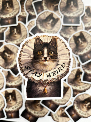 Stay Weird Kitty Sticker - Funny Cat Stickers - Boutique Bella BellaStickers