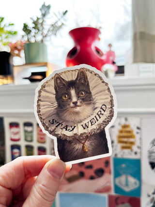 Stay Weird Kitty Sticker - Funny Cat Stickers - Boutique Bella BellaStickers