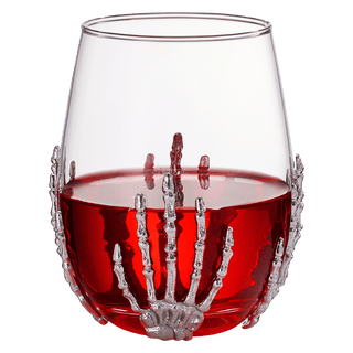 Stemless Skeleton Wine Glass Single 17OZ Halloween Skeleton Glasses 5 H Goth Gifts Skeleton Gifts Sk - Boutique Bella BellaGlassware