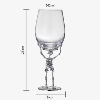 Stemmed Skeleton Wine Glass Set Of 2 19OZ Halloween Skeleton Glasses 10 H Goth Gifts Skeleton Gifts - Boutique Bella BellaGlassware