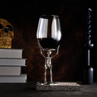 Stemmed Skeleton Wine Glass Single 19OZ Halloween Skeleton Glasses 10 H Goth Gifts Skeleton Gifts Sk - Boutique Bella BellaWine Glasses