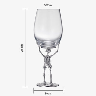 Stemmed Skeleton Wine Glass Single 19OZ Halloween Skeleton Glasses 10 H Goth Gifts Skeleton Gifts Sk - Boutique Bella BellaWine Glasses