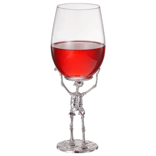 Stemmed Skeleton Wine Glass Single 19OZ Halloween Skeleton Glasses 10 H Goth Gifts Skeleton Gifts Sk - Boutique Bella BellaWine Glasses