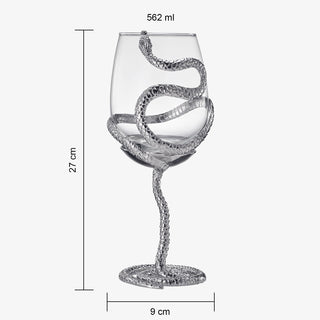Stemmed Snake Wine Glass Set Of 2 19OZ Spooky Reptile Glasses 10 H Goth Gifts Skeleton Gifts Skeleto - Boutique Bella Bella