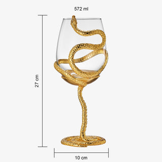 Stemmed Snake Wine Glass Set Of 2 19OZ Spooky Reptile Glasses 10 H Goth Gifts Skeleton Gifts Skeleto - Boutique Bella Bella