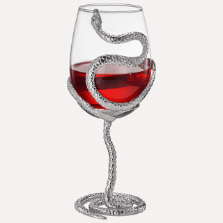 Stemmed Snake Wine Glass Single 19OZ Spooky Reptile Glasses 10 H Goth Gifts Skeleton Gifts Skeleton - Boutique Bella Bella