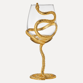 Stemmed Snake Wine Glass Single 19OZ Spooky Reptile Glasses 10 H Goth Gifts Skeleton Gifts Skeleton - Boutique Bella Bella