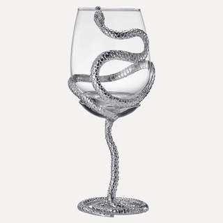 Stemmed Snake Wine Glass Single 19OZ Spooky Reptile Glasses 10 H Goth Gifts Skeleton Gifts Skeleton - Boutique Bella Bella