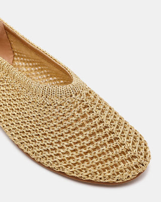 Steve Madden Cyntra Woven Champagne - Boutique Bella Bellaflats