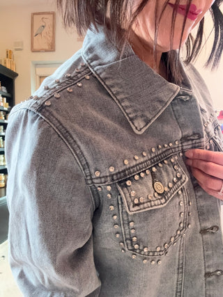 Stevie Rhinestone Denim Jacket - Boutique Bella Belladenim jacket