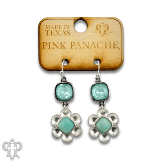 Stone center flower earring with Austrian crystal - Boutique Bella BellaEarrings