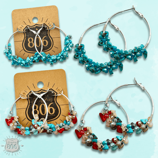 Stone chip hoop earring, last call - Boutique Bella BellaEarrings