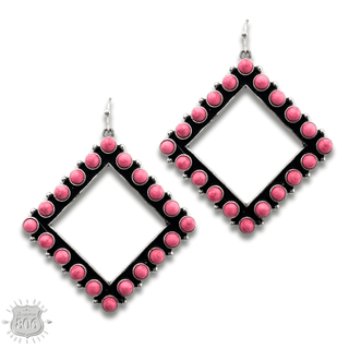Stone diamond shape earring - Boutique Bella BellaEarrings