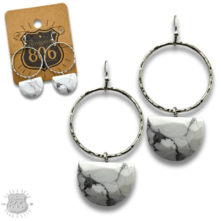 Stone half circle earring, last call - Boutique Bella BellaEarrings