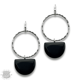 Stone half circle earring, last call - Boutique Bella BellaEarrings