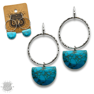 Stone half circle earring, last call - Boutique Bella BellaEarrings