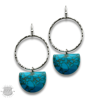 Stone half circle earring, last call - Boutique Bella BellaEarrings