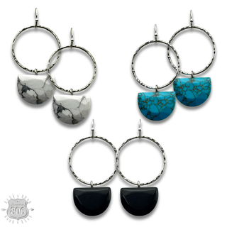 Stone half circle earring, last call - Boutique Bella BellaEarrings