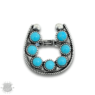 Stone horseshoe stretch ring - Boutique Bella BellaRings