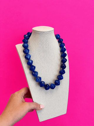 Stone Necklace - Navy - Boutique Bella BellaNecklaces