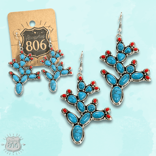 Stone prickly pear cactus earring - Boutique Bella BellaEarrings