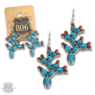 Stone prickly pear cactus earring - Boutique Bella BellaEarrings