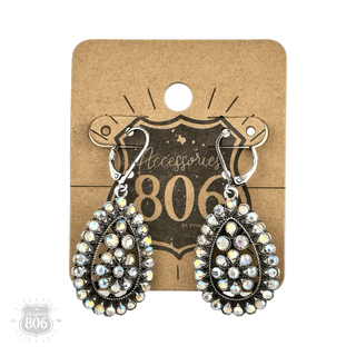 Stone studded teardrop earring - Boutique Bella BellaEarrings