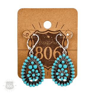 Stone studded teardrop earring - Boutique Bella BellaEarrings