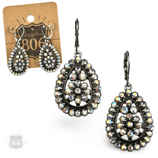 Stone studded teardrop earring - Boutique Bella BellaEarrings