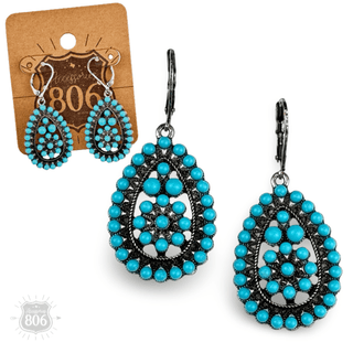 Stone studded teardrop earring - Boutique Bella BellaEarrings
