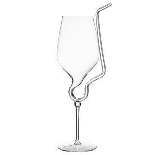Straw Wine Glass Spiral Vampire Wine Glass 16OZ Stemmed Wine Glasses With A Built In Straw Creative - Boutique Bella Bella
