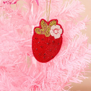 Strawberry Beaded Ornament - Boutique Bella BellaChristmas Ornament
