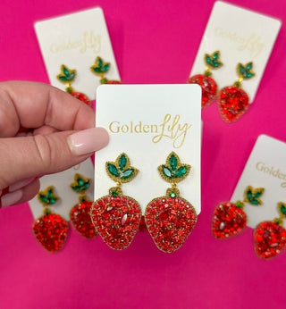 Strawberry Dangle Earrings - Boutique Bella BellaEarrings