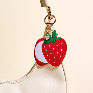 Strawberry Mini Mirror Bag Charm - Boutique Bella BellaBag Charms