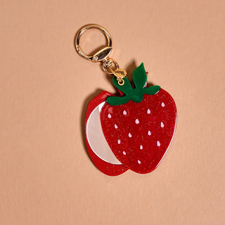 Strawberry Mini Mirror Bag Charm - Boutique Bella BellaBag Charms