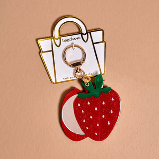 Strawberry Mini Mirror Bag Charm - Boutique Bella BellaBag Charms