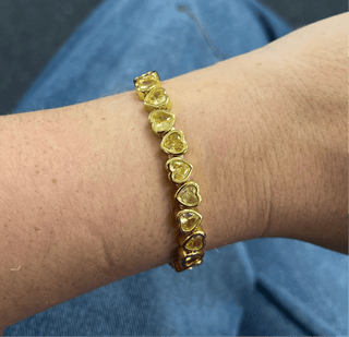 Stretchy Bezel Heart Bracelet Canary - Boutique Bella BellaBracelet