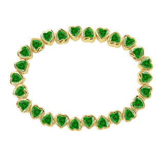 Stretchy Bezel Heart Bracelet Emerald - Boutique Bella BellaBracelet