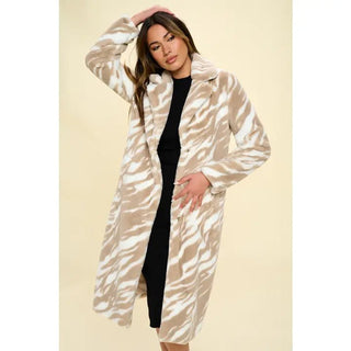 Stripe and Elegance Zebra Coat - Boutique Bella BellaCoat