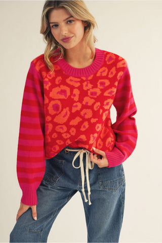 Stripe + Spot Pullover - Boutique Bella Bellasweater