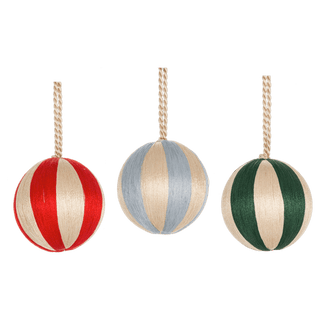Striped Ball Ornament, Plastic Ganz - Boutique Bella BellaChristmas Decor