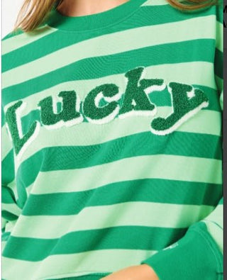 Striped Lucky Sweatshirt - Boutique Bella BellaSweatshirt