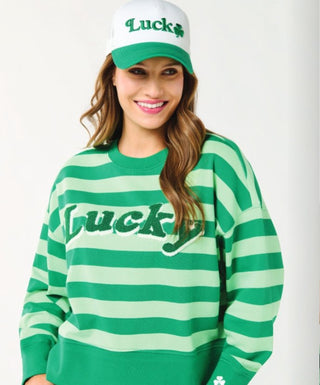 Striped Lucky Sweatshirt - Boutique Bella BellaSweatshirt