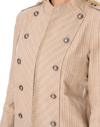 Striped Military Style Blazer - Boutique Bella BellaBlazer