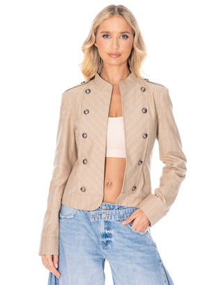 Striped Military Style Blazer - Boutique Bella BellaBlazer